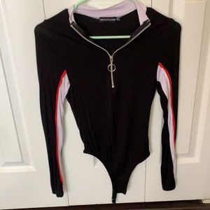 Zip up long sleeve bodysuit
